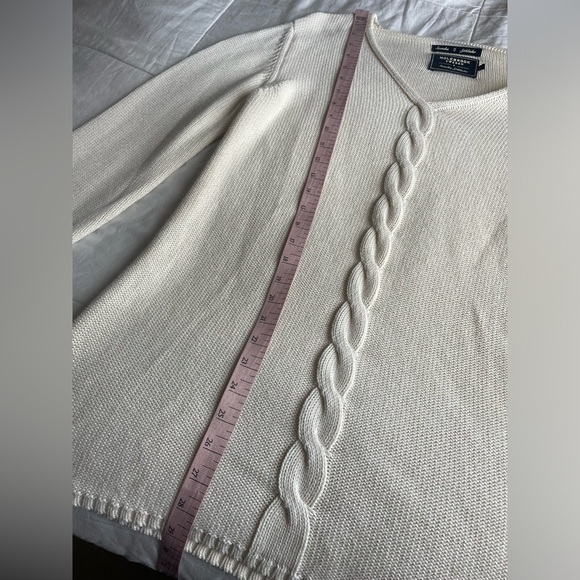 Holebrook Sweden Cable Knit Cream Fisherman Sweater Large Cotton Neutral Minimal - Picture 7 of 9